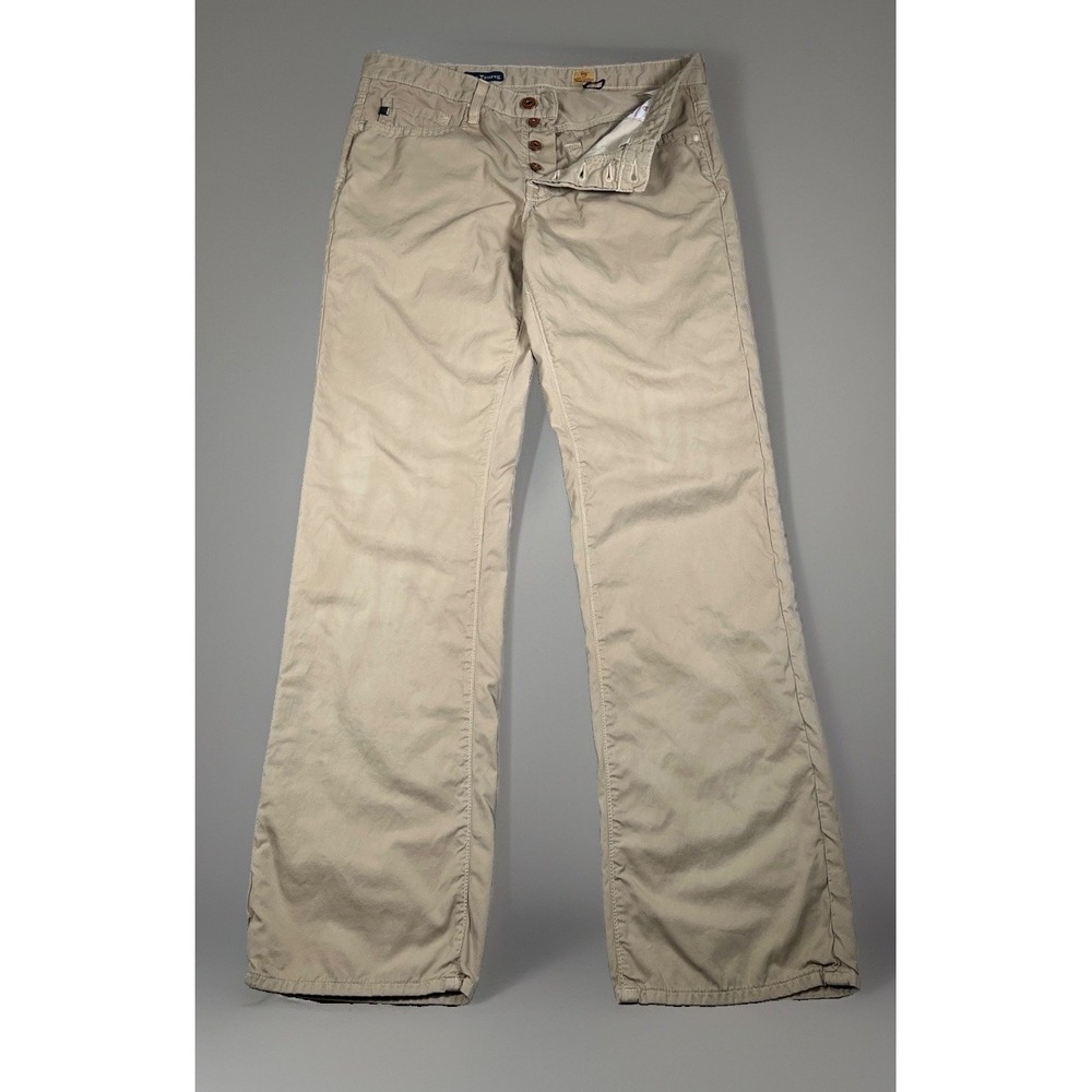 AG Adriano Goldschmied The Taureg Bootcut Jeans 33x34 Tan Button Fly Made in USA